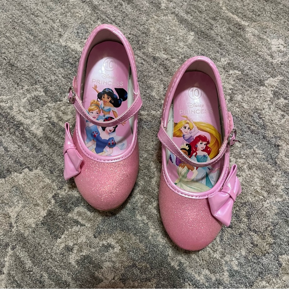 Disney Pink Glitter Princess Shoes Sz 10